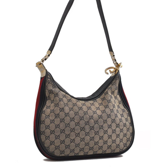 Gucci blue Guccissima print Attache hobo w Sherry stripe