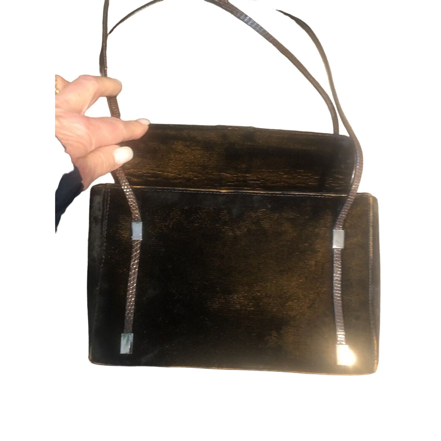 Gucci velvet purse with python straps