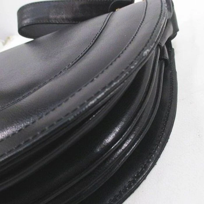 'Cosci' by Gucci black leather two way saddle bag with gold equestrian accents