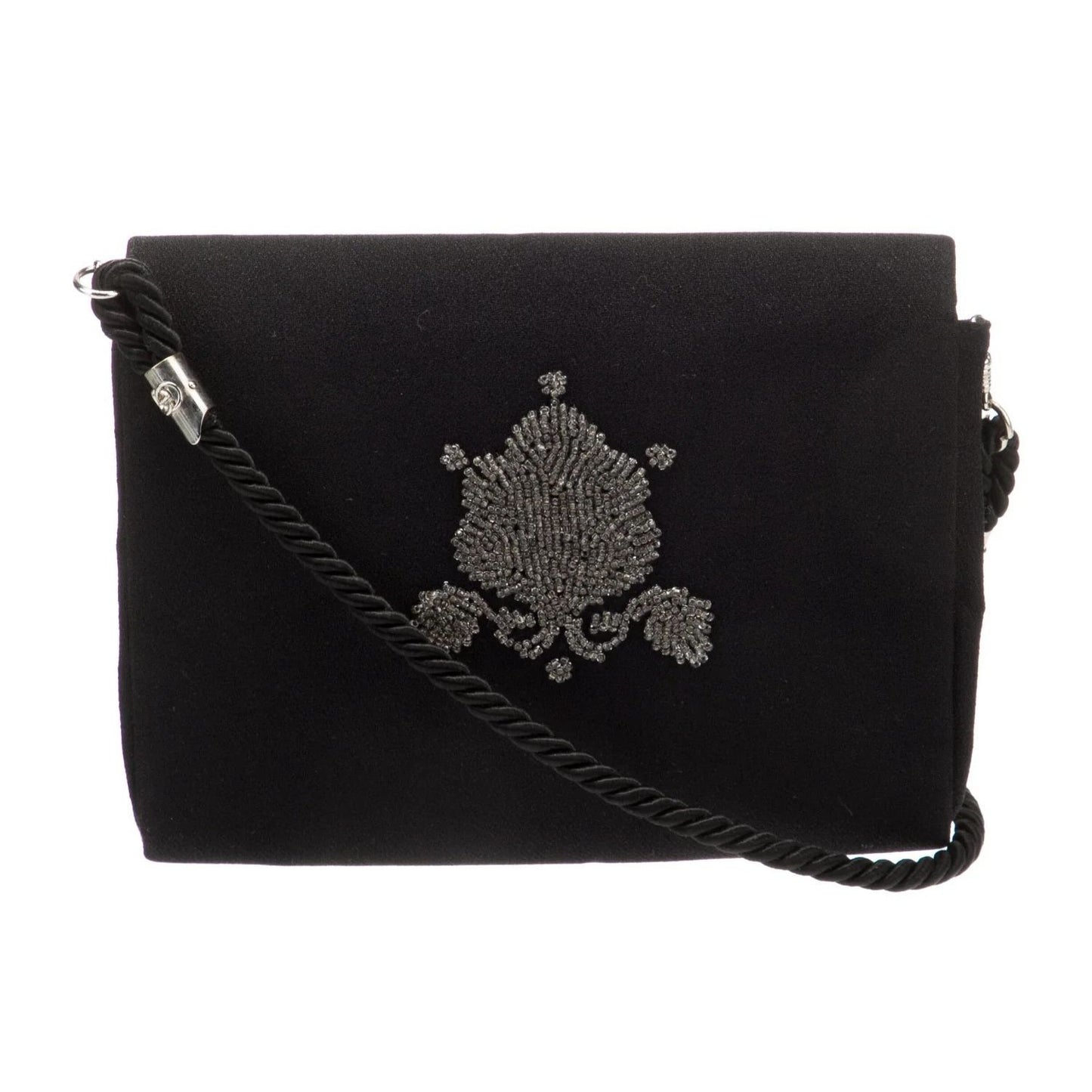 Gucci black Art Deco style beaded two- way Shoulder Bag