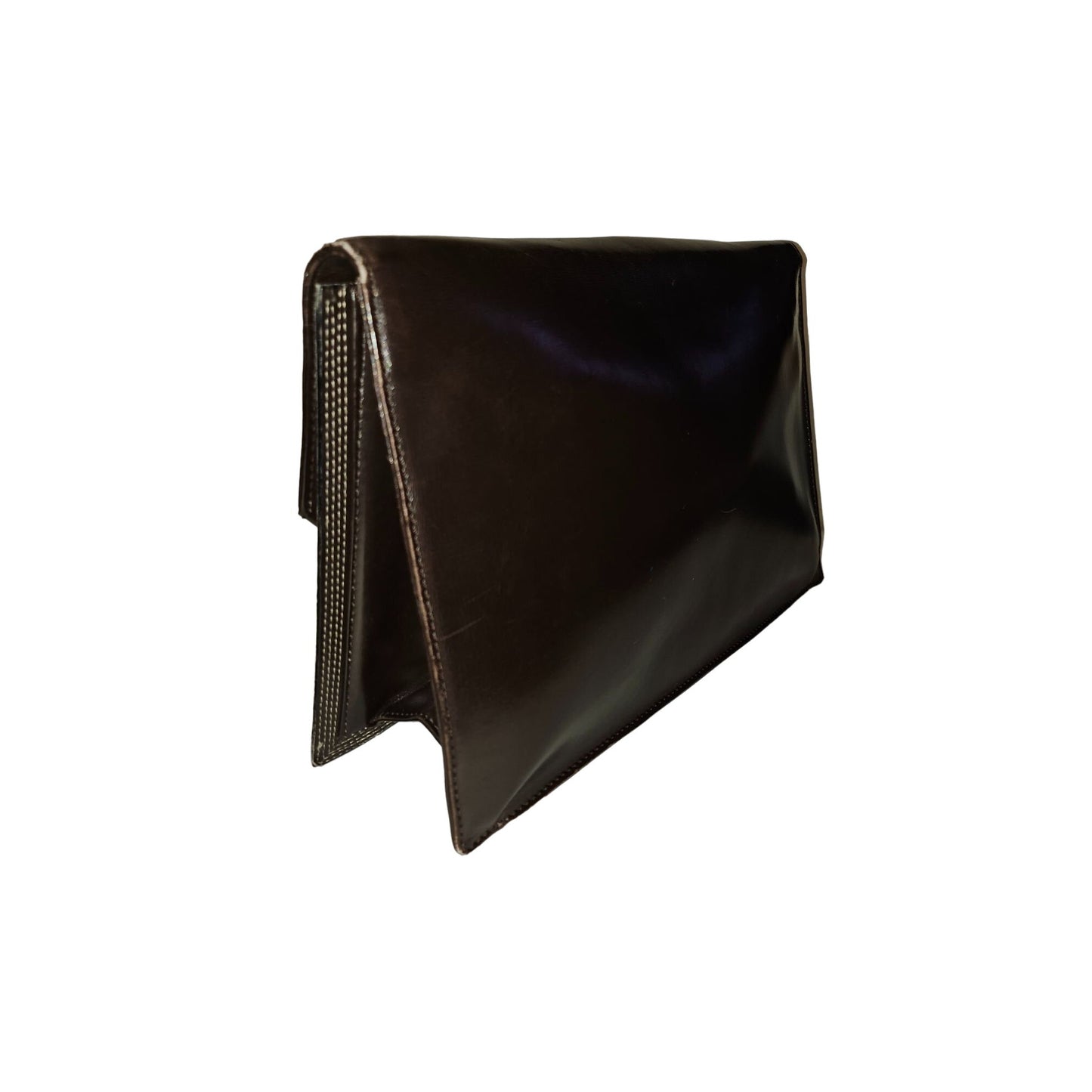 Loewe mahogany leather asymmetrical XL clutch