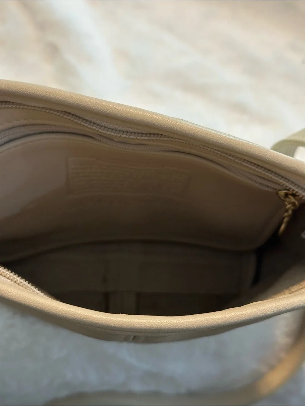 Coach natural leather with brass top zip #4107 mini bucket cross body