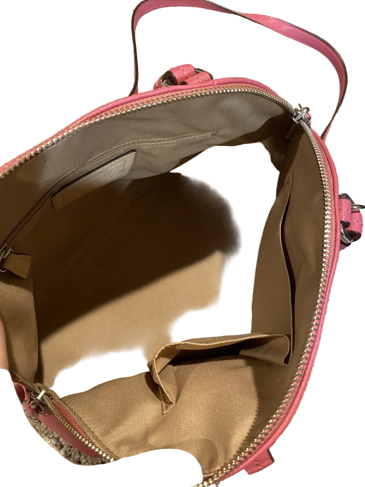 Coach dark pink leather domed top two-way Peyton satchel