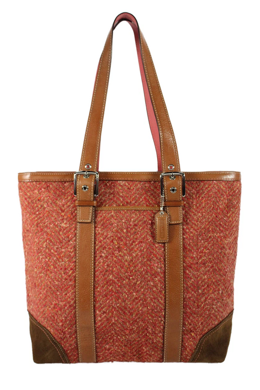 Coach Hampton Tweed Herringbone Tote