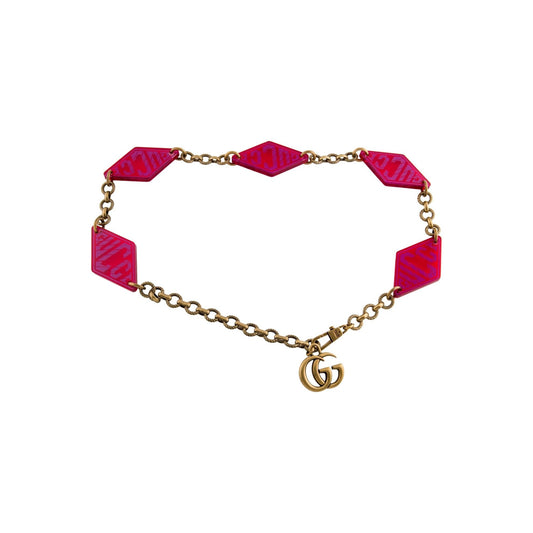Gucci NEW Marmont gold chain & red Lucite belt - Alla Moda Vintage