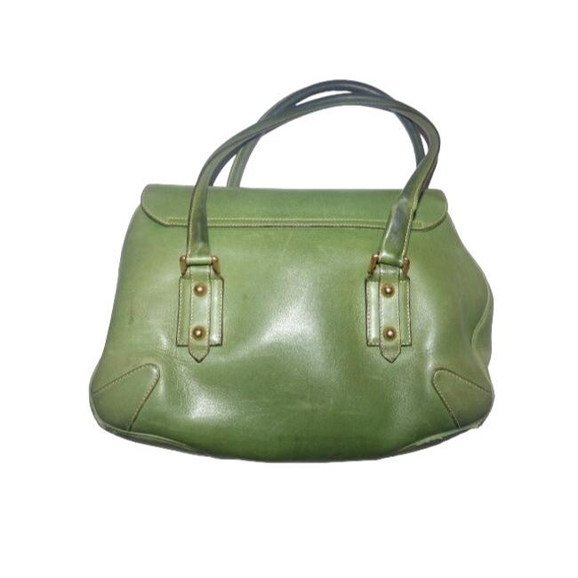 SOLD! Gucci Ivy Green Leather Horse-bit Chain Top Handle Bag