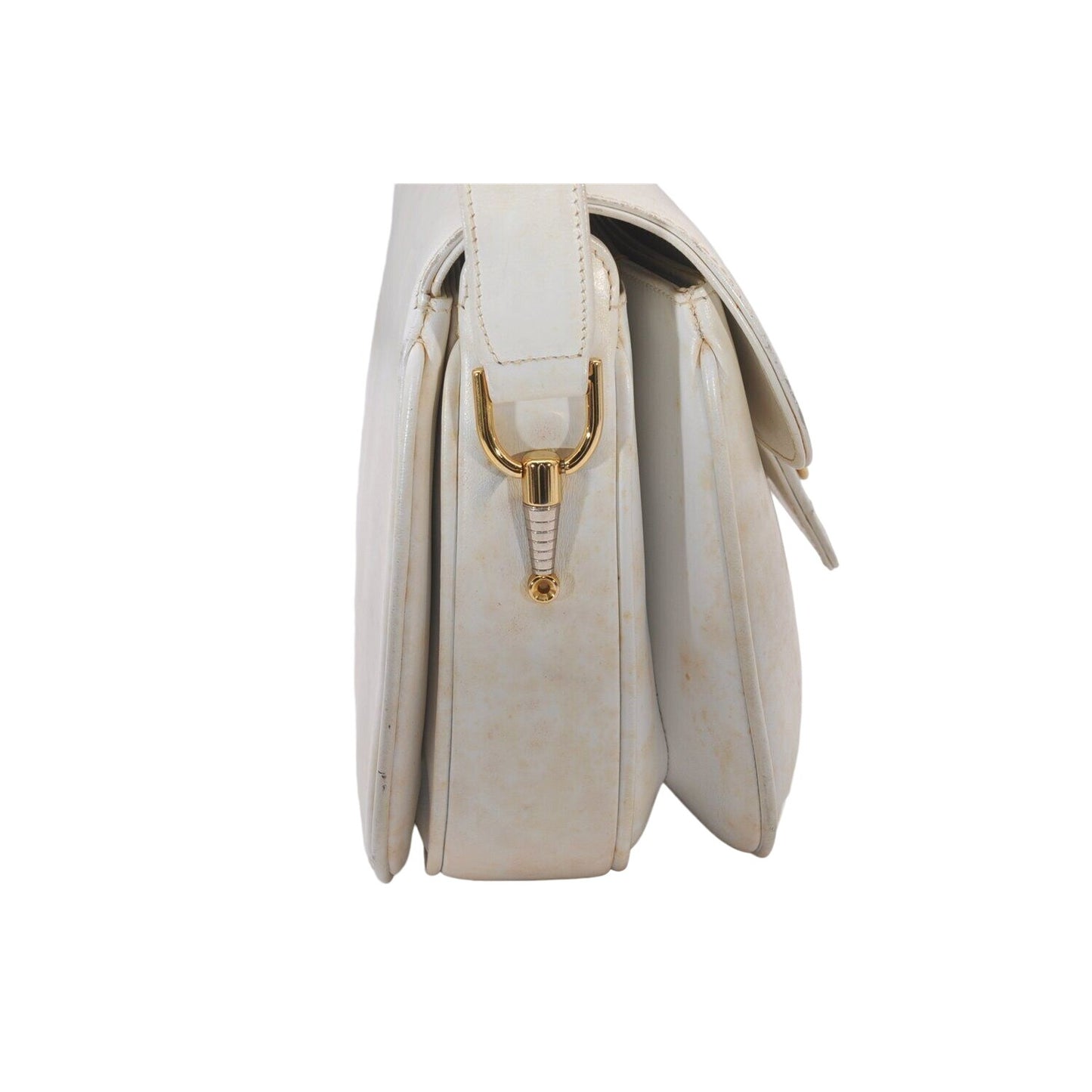 Gucci Ivory Leather 1955 Horse-bit Shoulder bag with two-tone hardware