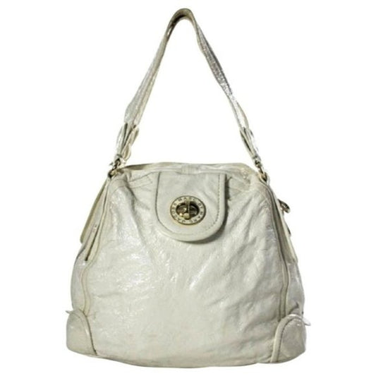 Marc by Marc Jacobs, ivory crinkled patent leather, extra large, satchel style, shoulder purse