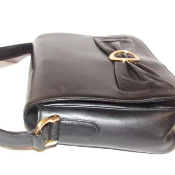 SOLD- Roberta Di Camerino Black Leather Cross Body w Bow