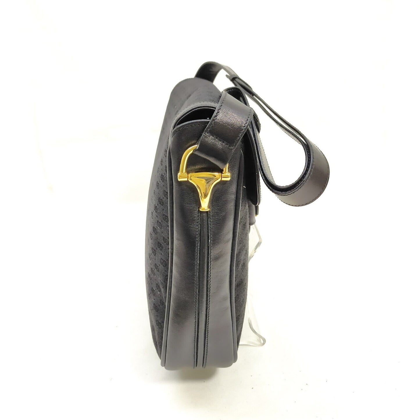 Gucci 1955 horse-bit black micro Guccissima leather shoulder bag/cross body