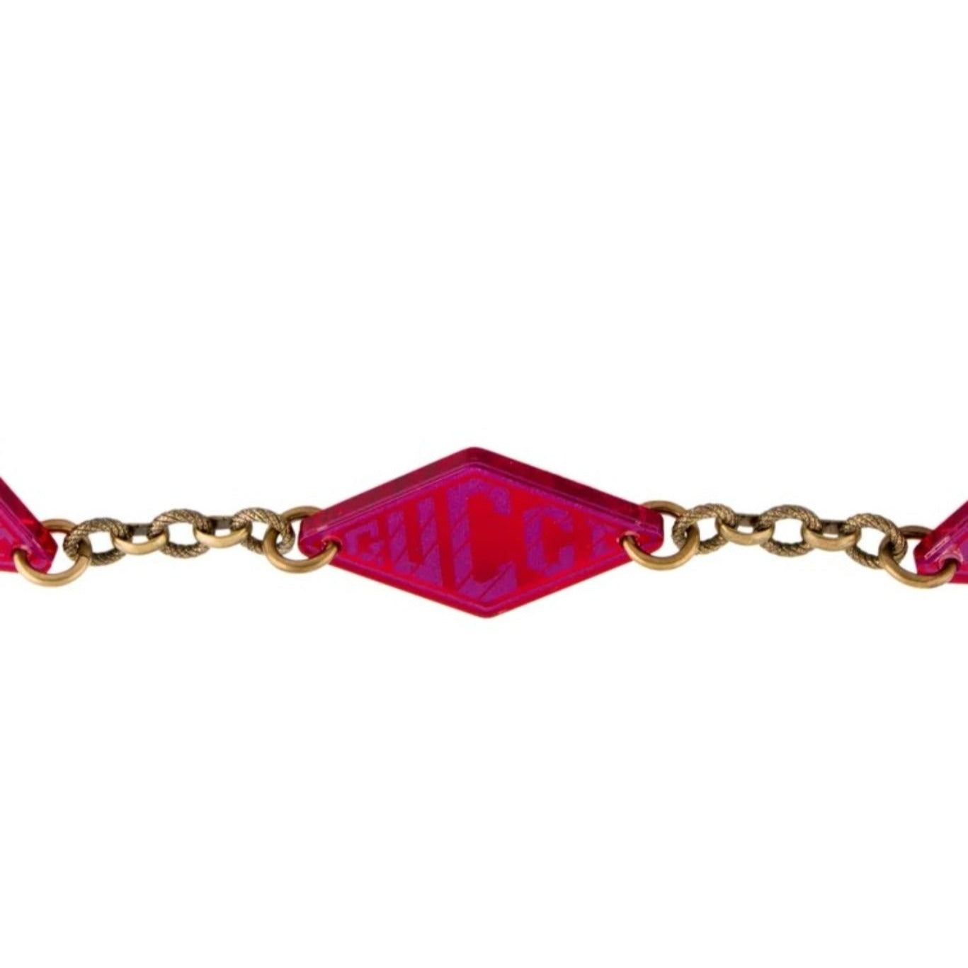 Gucci NEW Marmont gold chain & red Lucite belt - Alla Moda Vintage