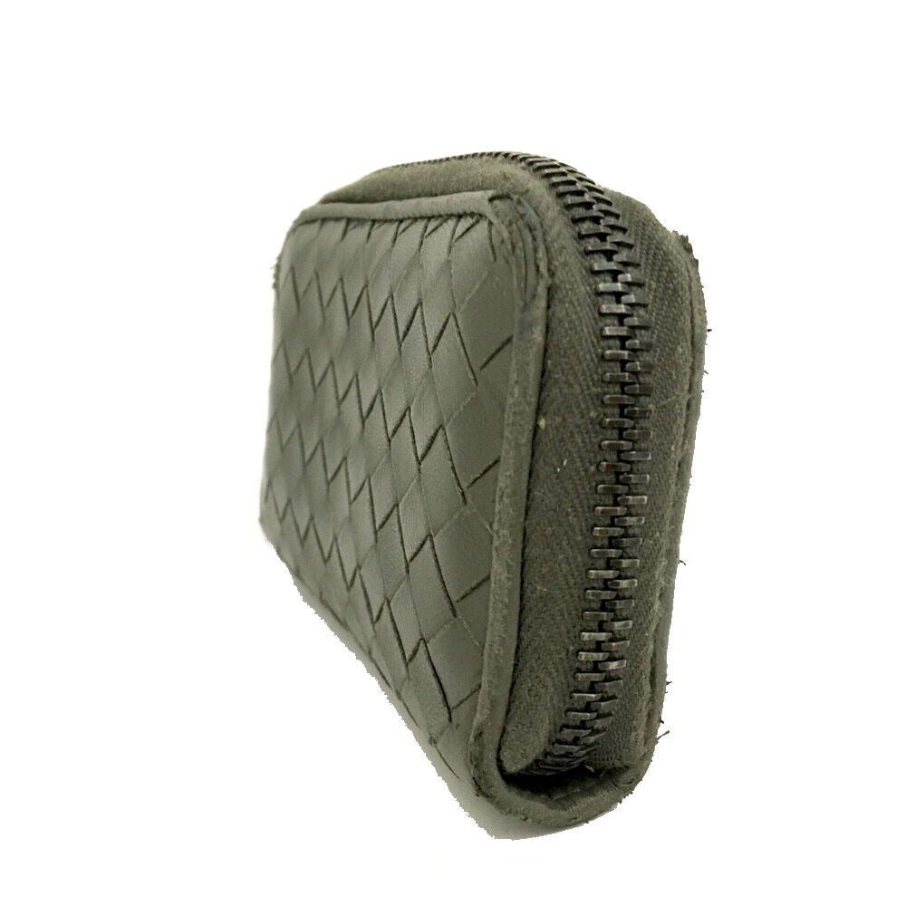 Bottega Veneta, grey intrecciato leather wallet with three compartments and a zip around style!