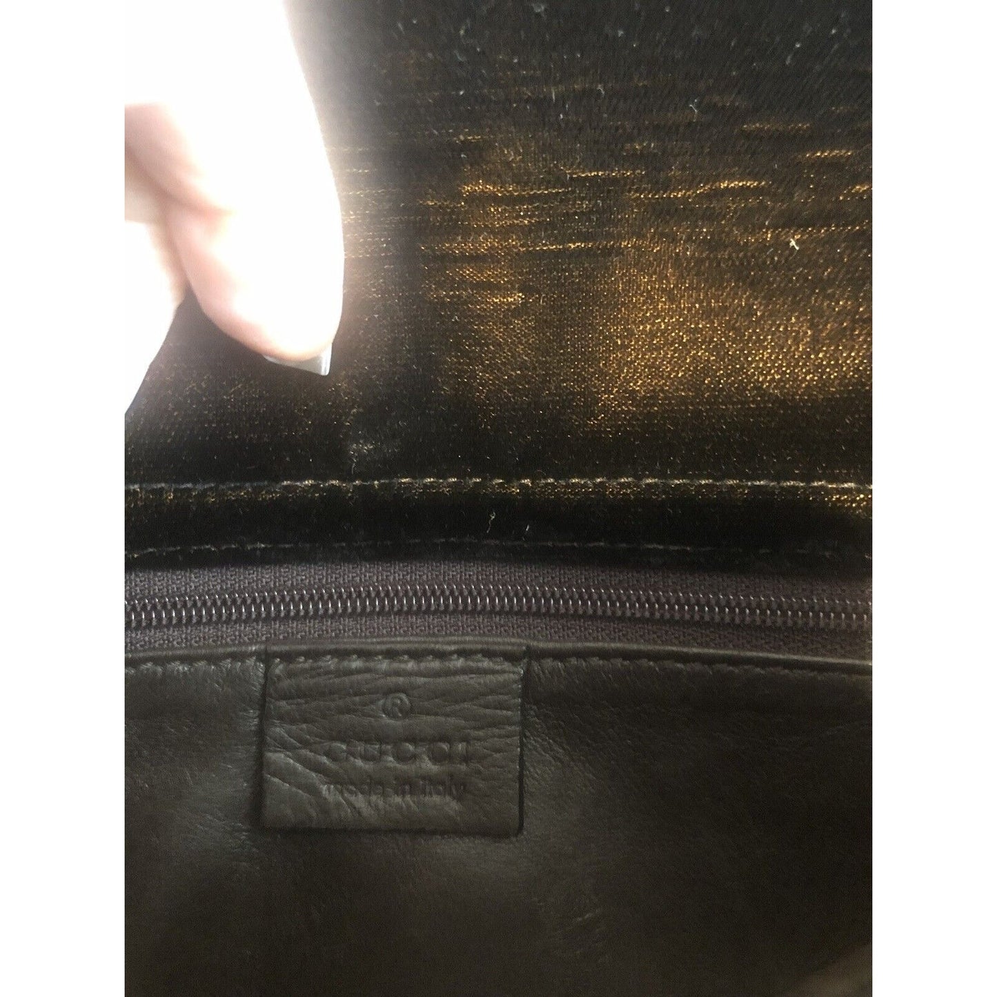 Gucci velvet purse with python straps