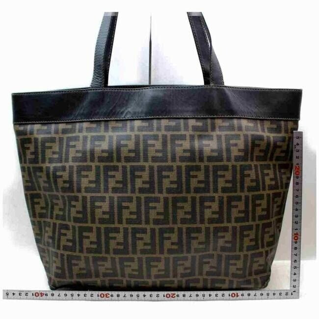 SALE! Fendi tobacco Zucca print coated canvas/leather, two handle XL tote bag!