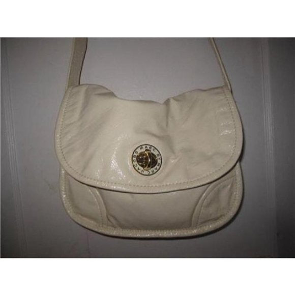 Marc Jacobs, NWT, ivory patent leather and gold, large, satchel, shoulder purse