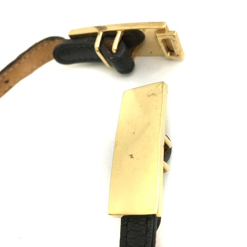 Gucci black leather skinny belt with gold clasp