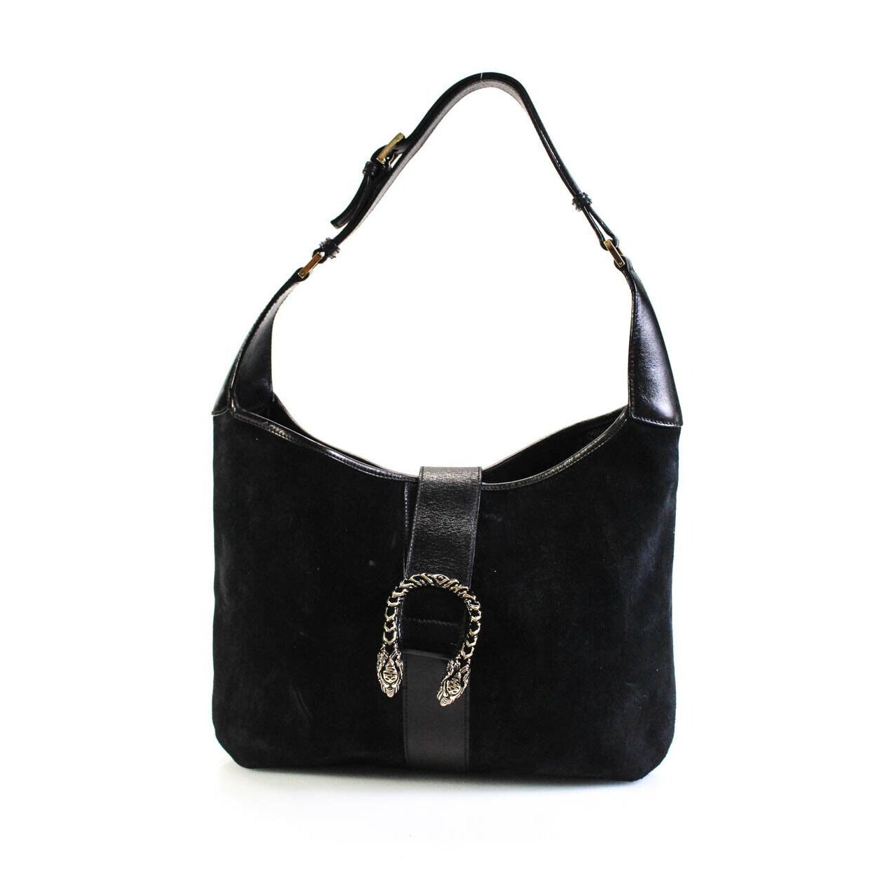 Gucci Black Leather Jackie Tigrette/Dionysus Hobo bag