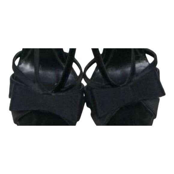Fendi Black Satin D'orsay Slingback Heels