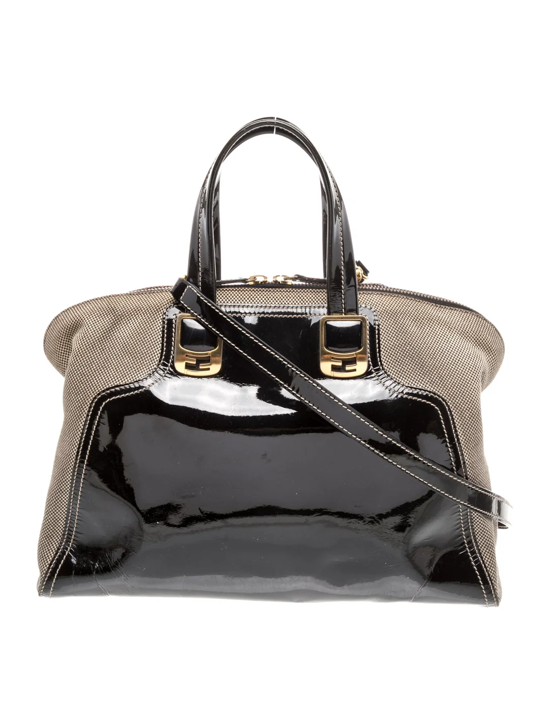 Fendi Zucca FF color block two-way chameleon top handle bag