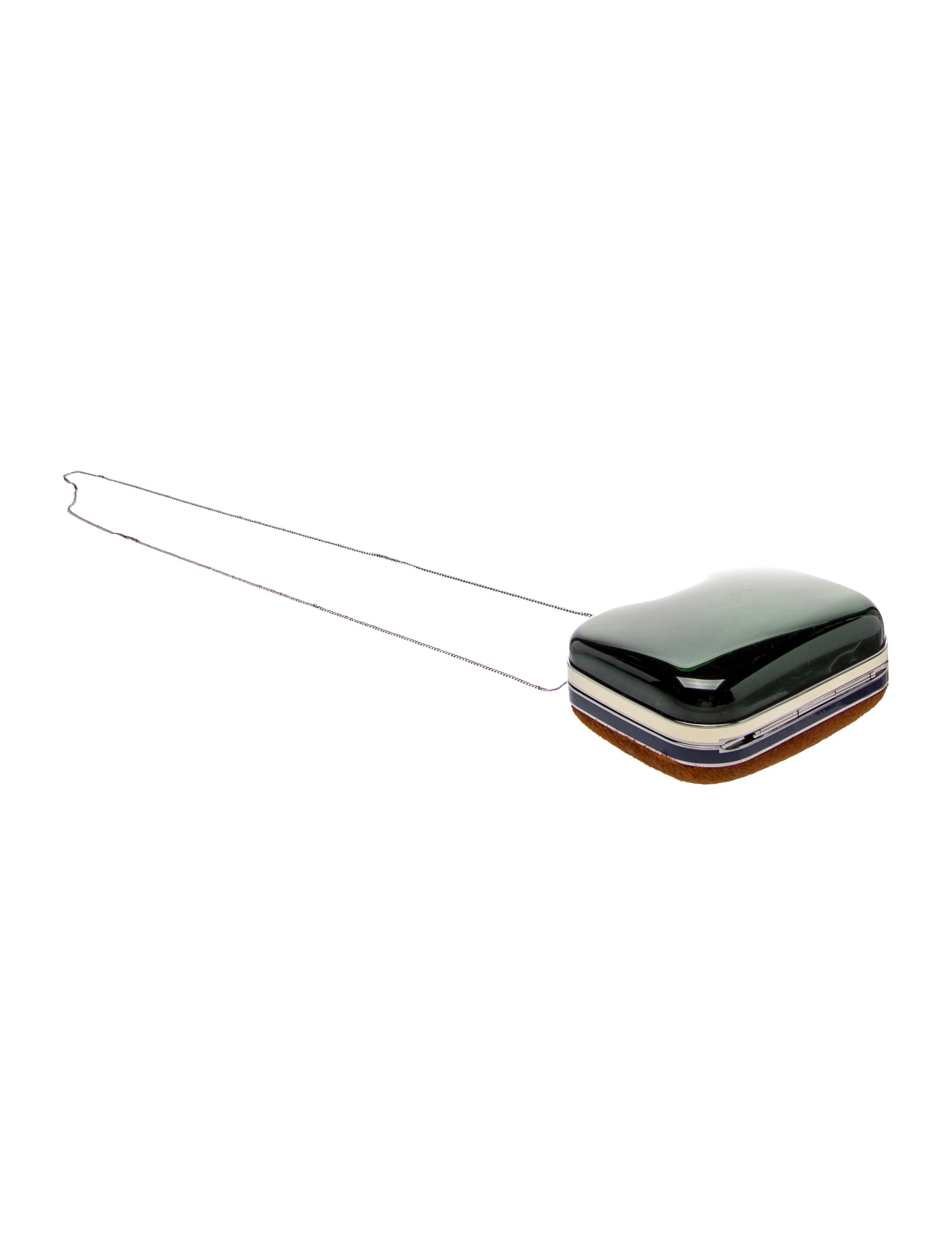 Fendi green Lucite & pony hair two-way minaudiere