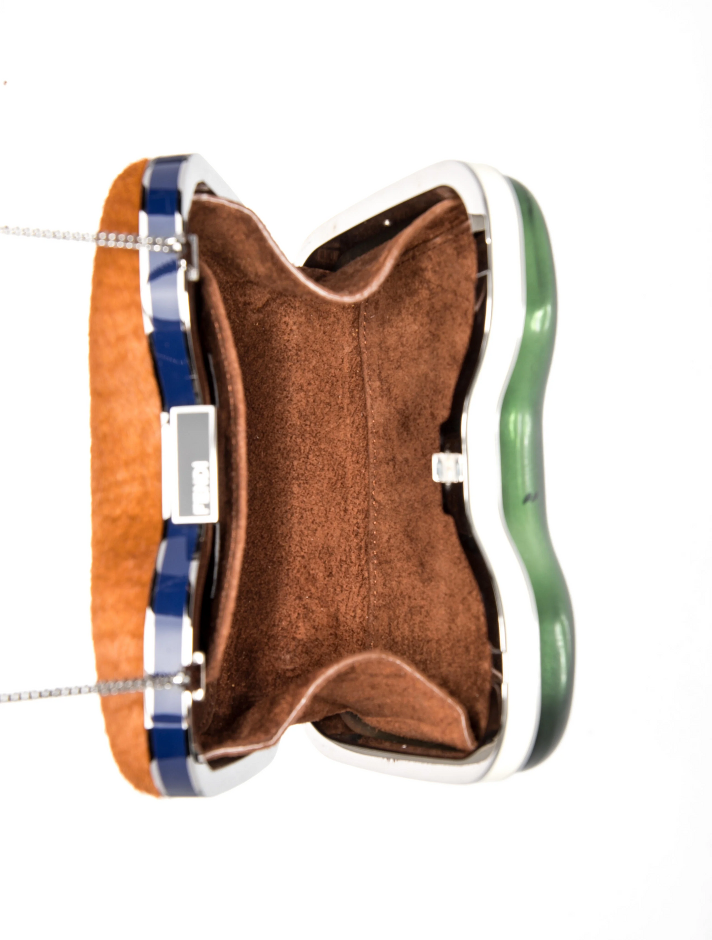 Fendi green Lucite & pony hair two-way minaudiere