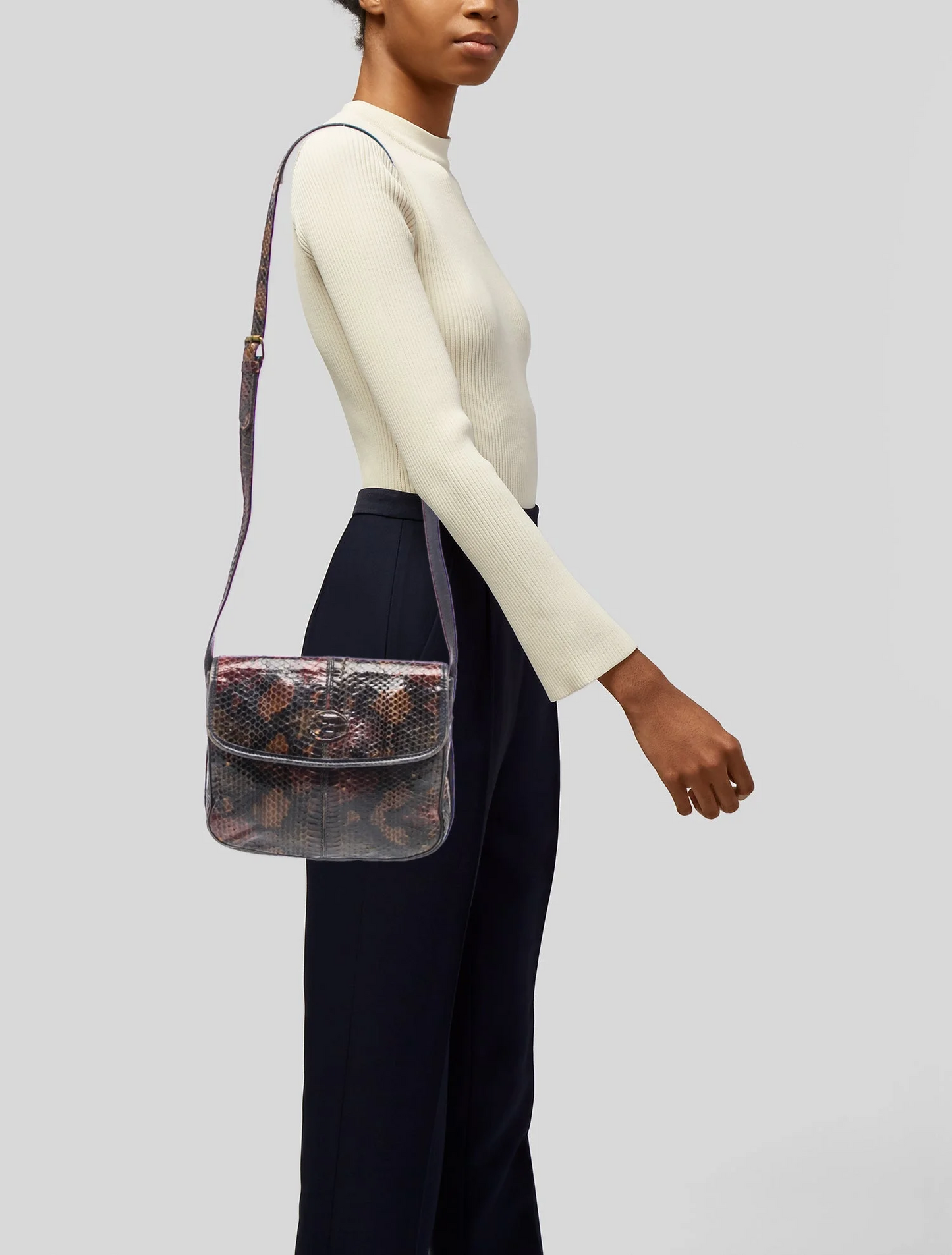 Fendi multi-colored python leather two-way crossbody