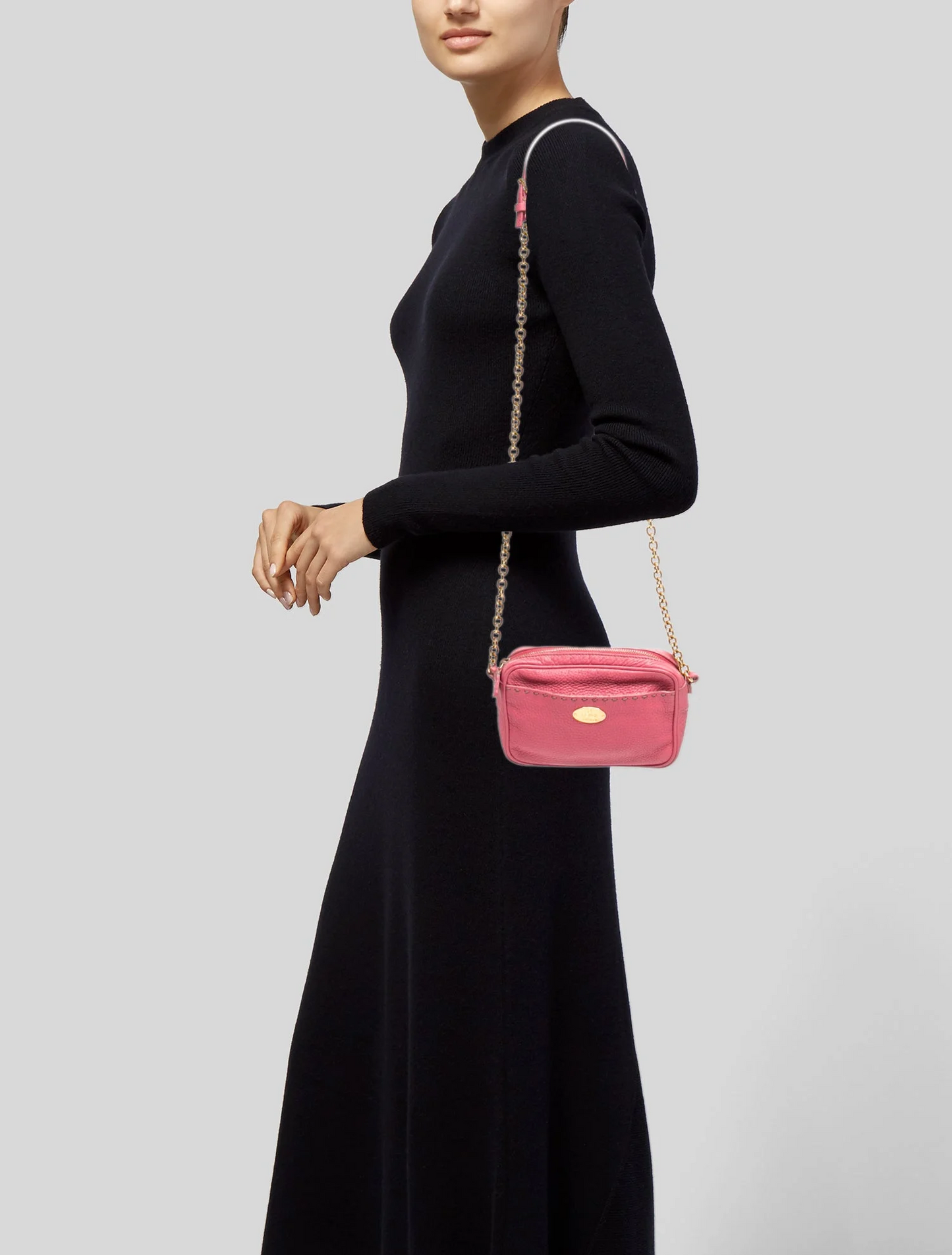 Fendi pink selleria leather cross body