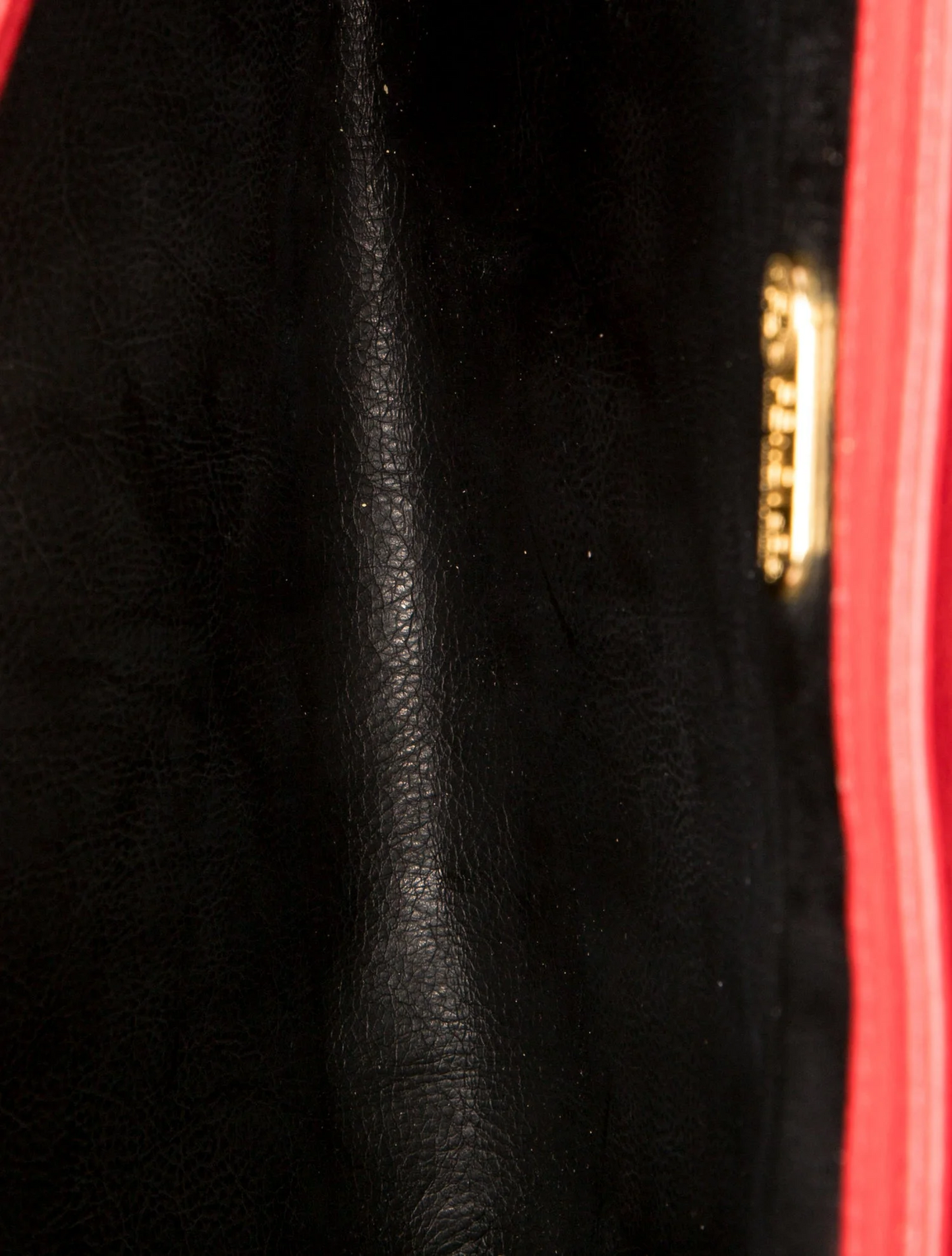 Fendi red leather two- way purse with a Zucca embossed print