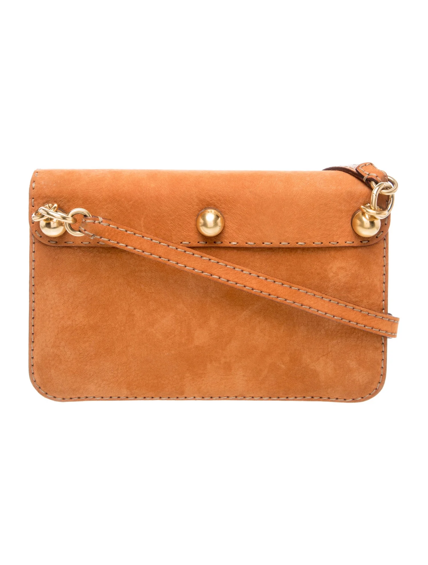Fendi burnt orange selleria suede Rockstud F6 Secret Code cross body