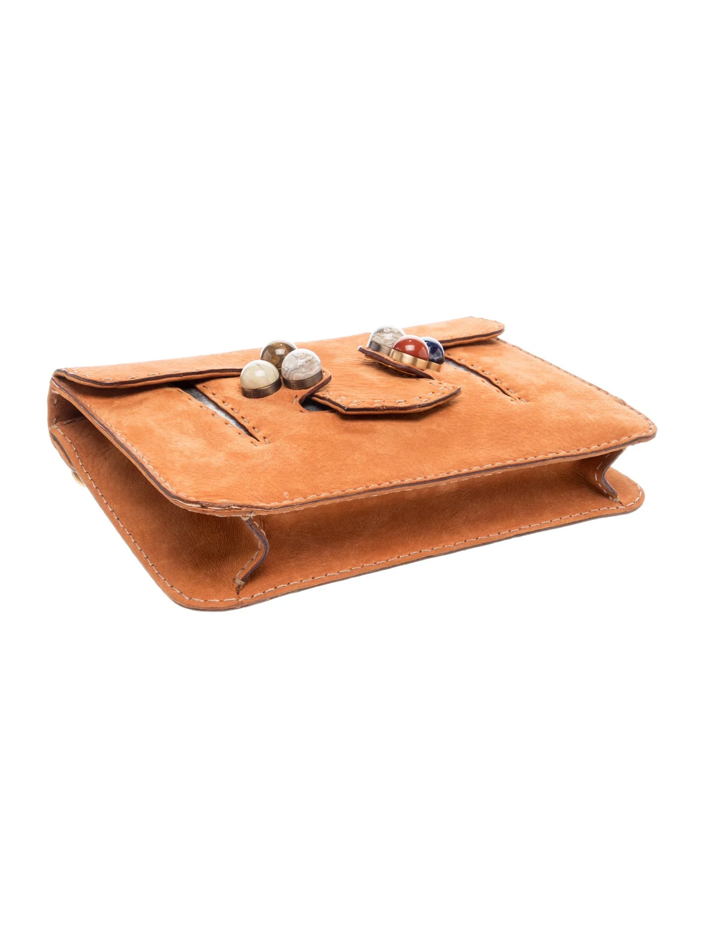 Fendi burnt orange selleria suede Rockstud F6 Secret Code cross body