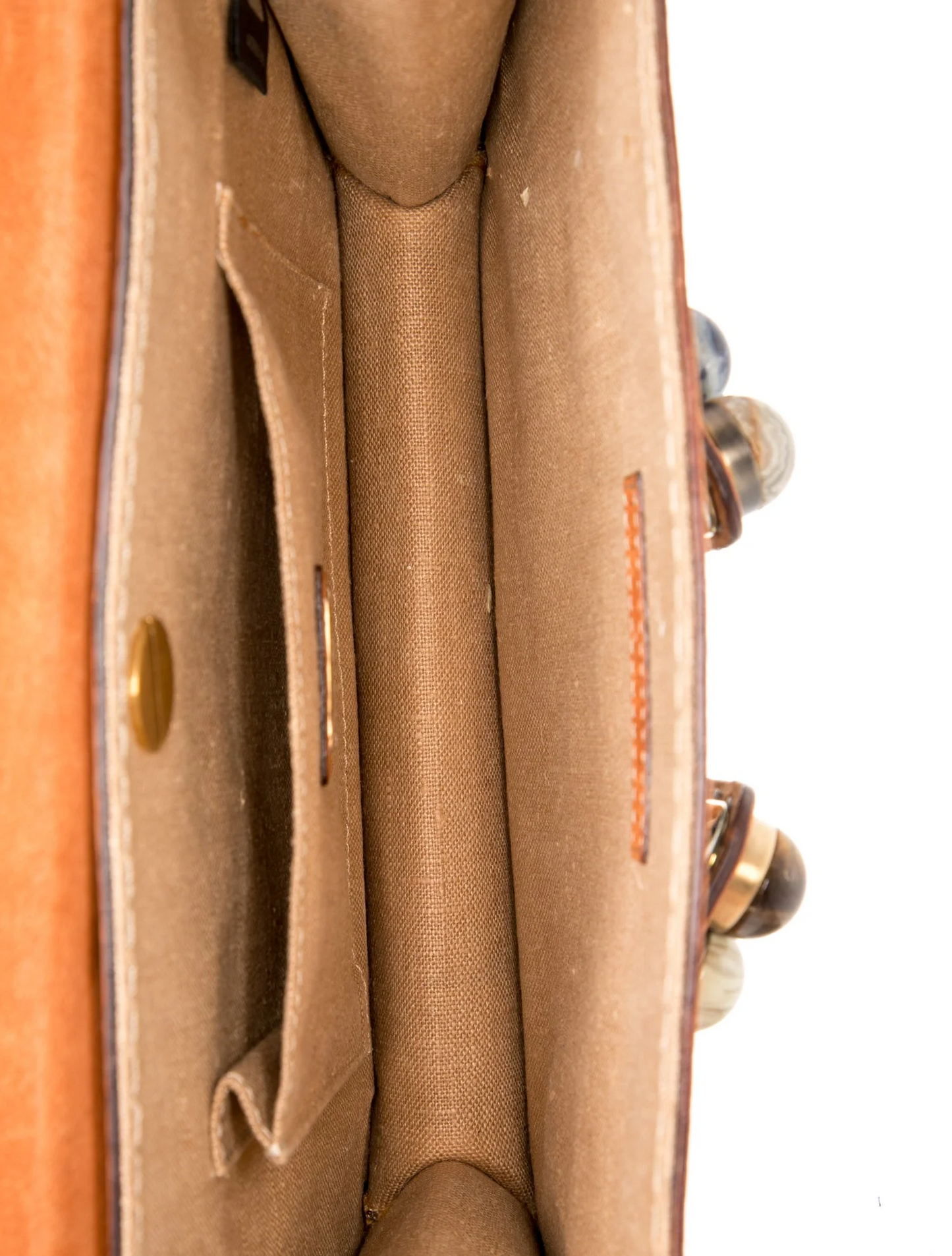 Fendi burnt orange selleria suede Rockstud F6 Secret Code cross body