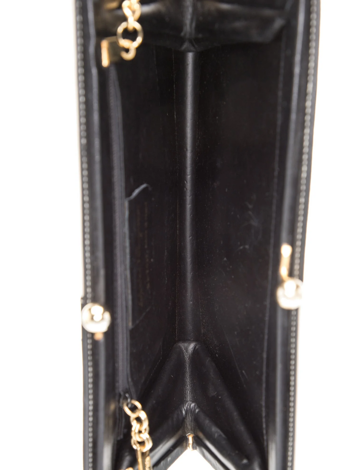 Ferragamo black & white leather color block two-way purse