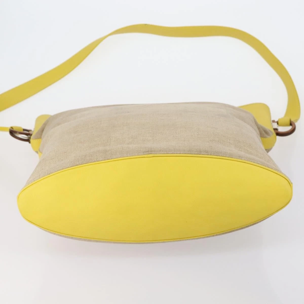 Ferragamo canvas & yellow leather XL two way tote