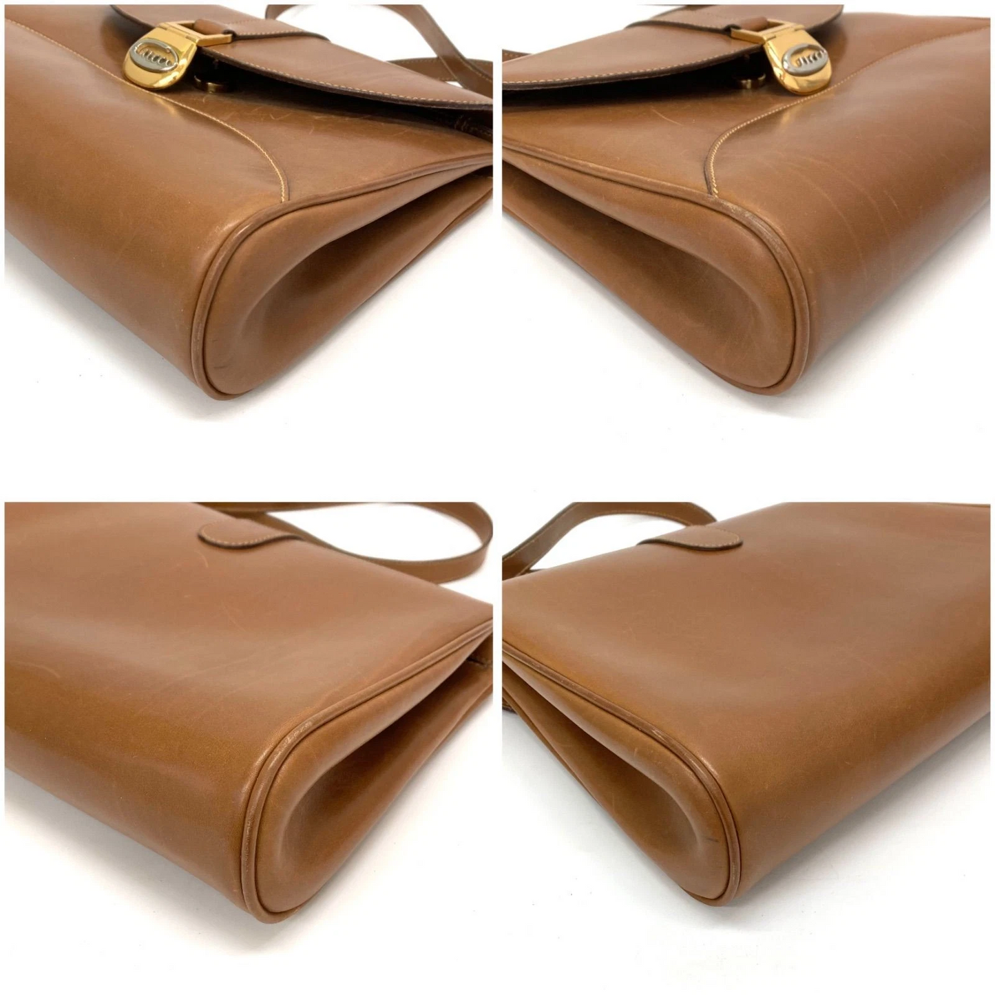 Gucci camel leather original 'Lady Lock style' two-way bag
