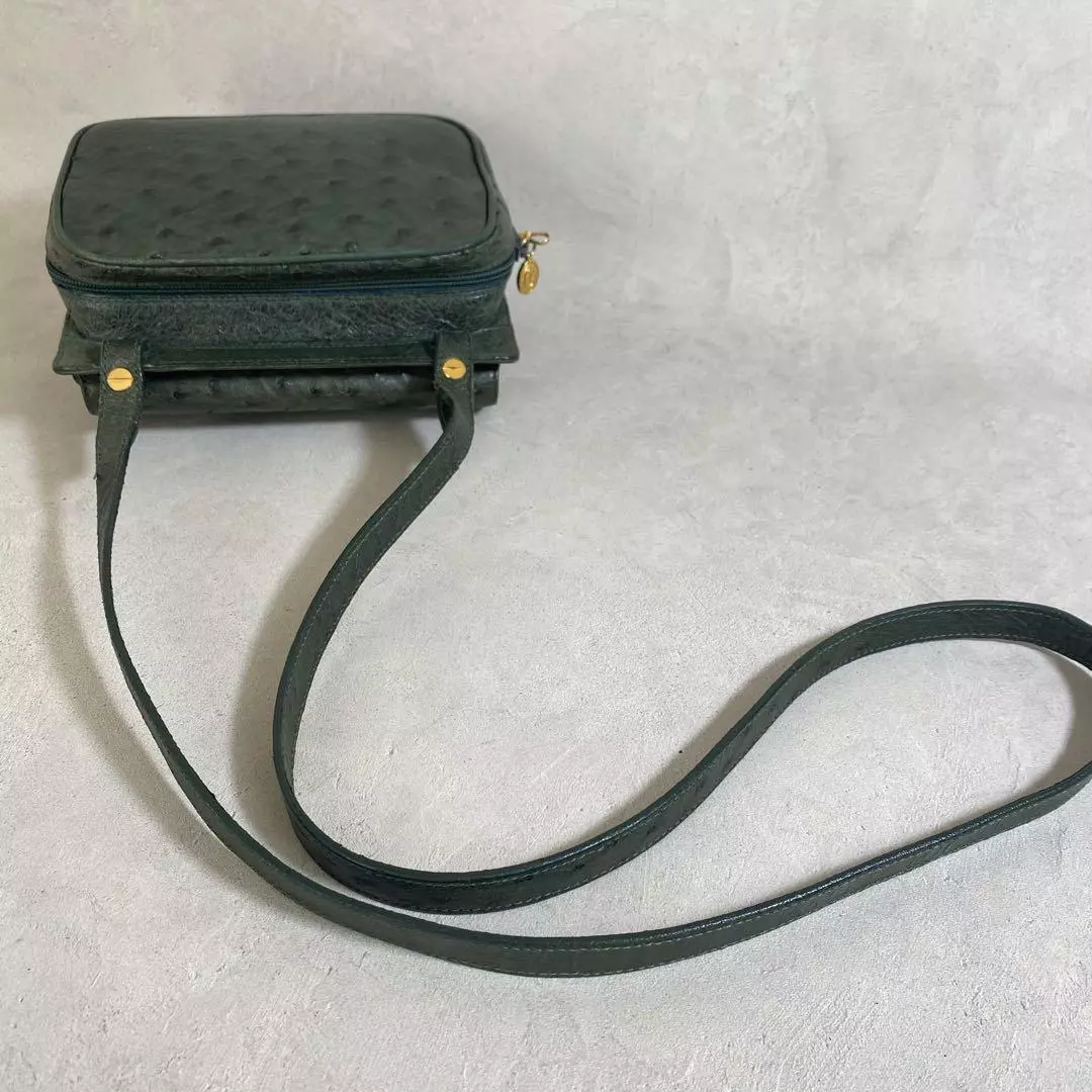 Gucci RARE Green Ostrich Leather Camera Bag