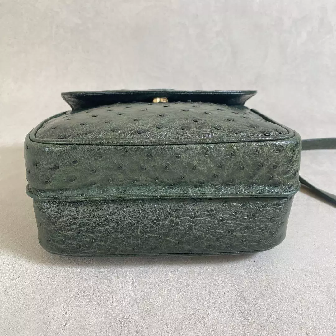 Gucci RARE Green Ostrich Leather Camera Bag