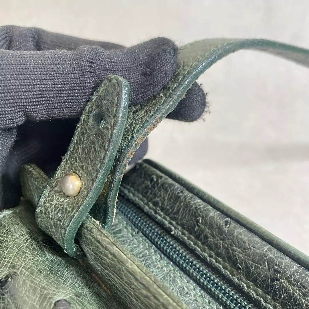 Gucci RARE Green Ostrich Leather Camera Bag