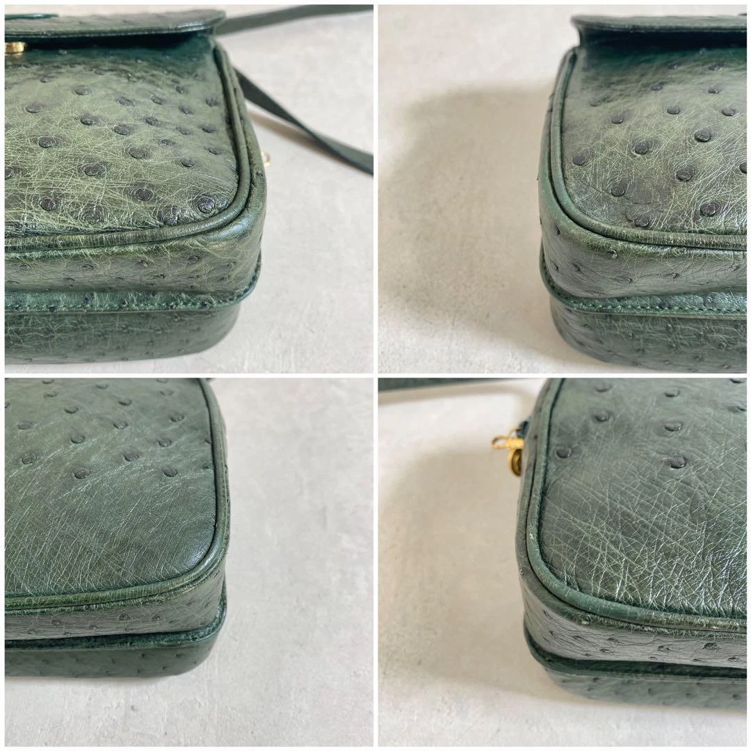 Gucci RARE Green Ostrich Leather Camera Bag
