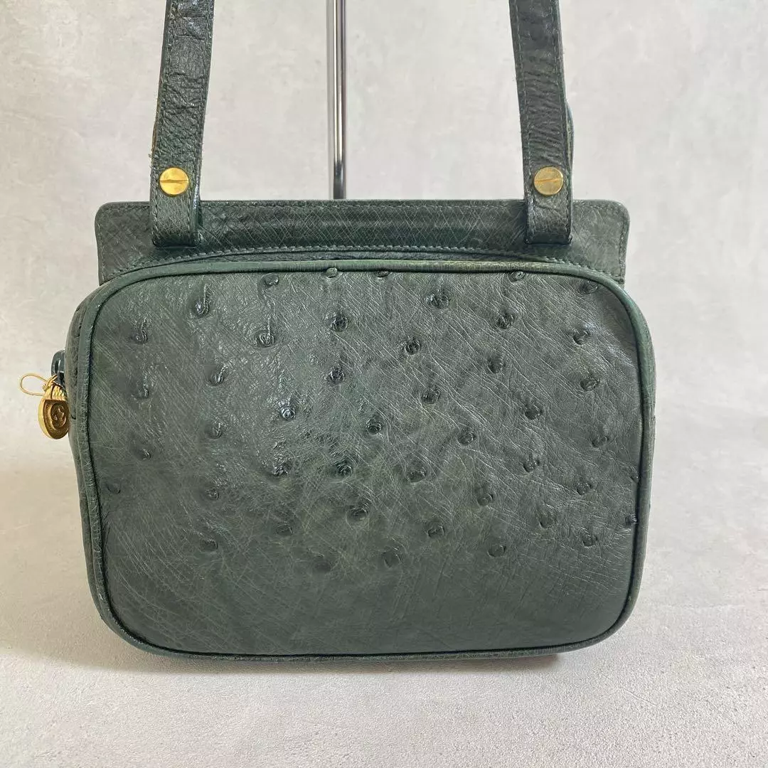 Gucci RARE Green Ostrich Leather Camera Bag