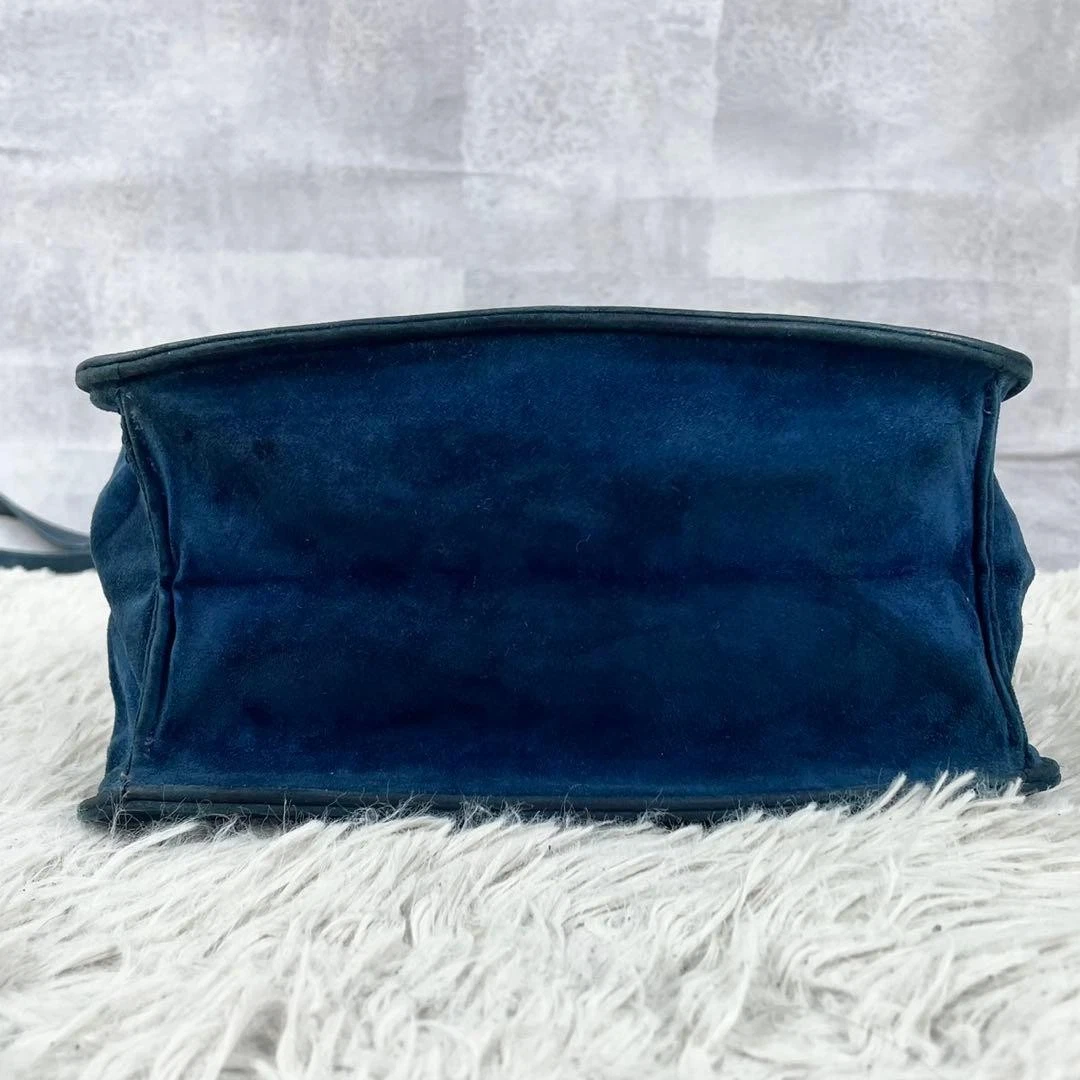 Gucci blue suede early Dionysus purse with tiger's head clasp