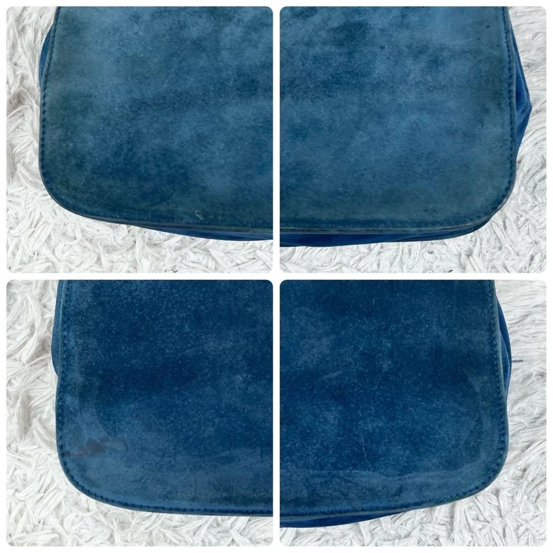 Gucci blue suede early Dionysus purse with tiger's head clasp
