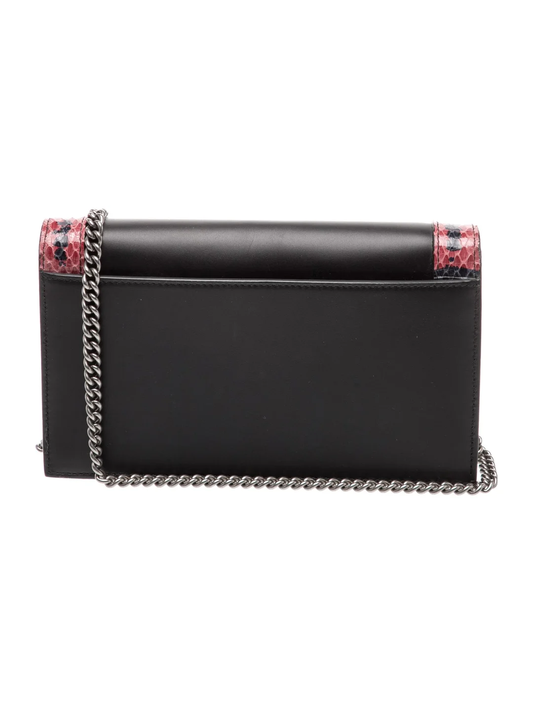 Gucci 2017 black leather Lilith Kingsnake two-way bag with green crystals