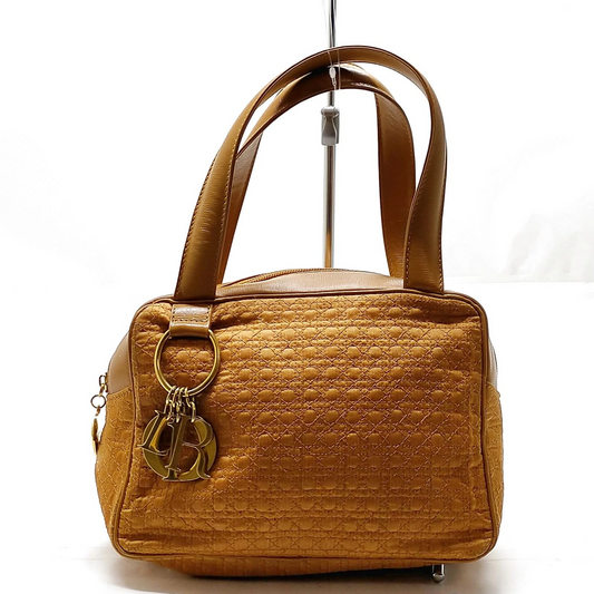 Dior golden/camel leather & raffia Miss Dior satchel
