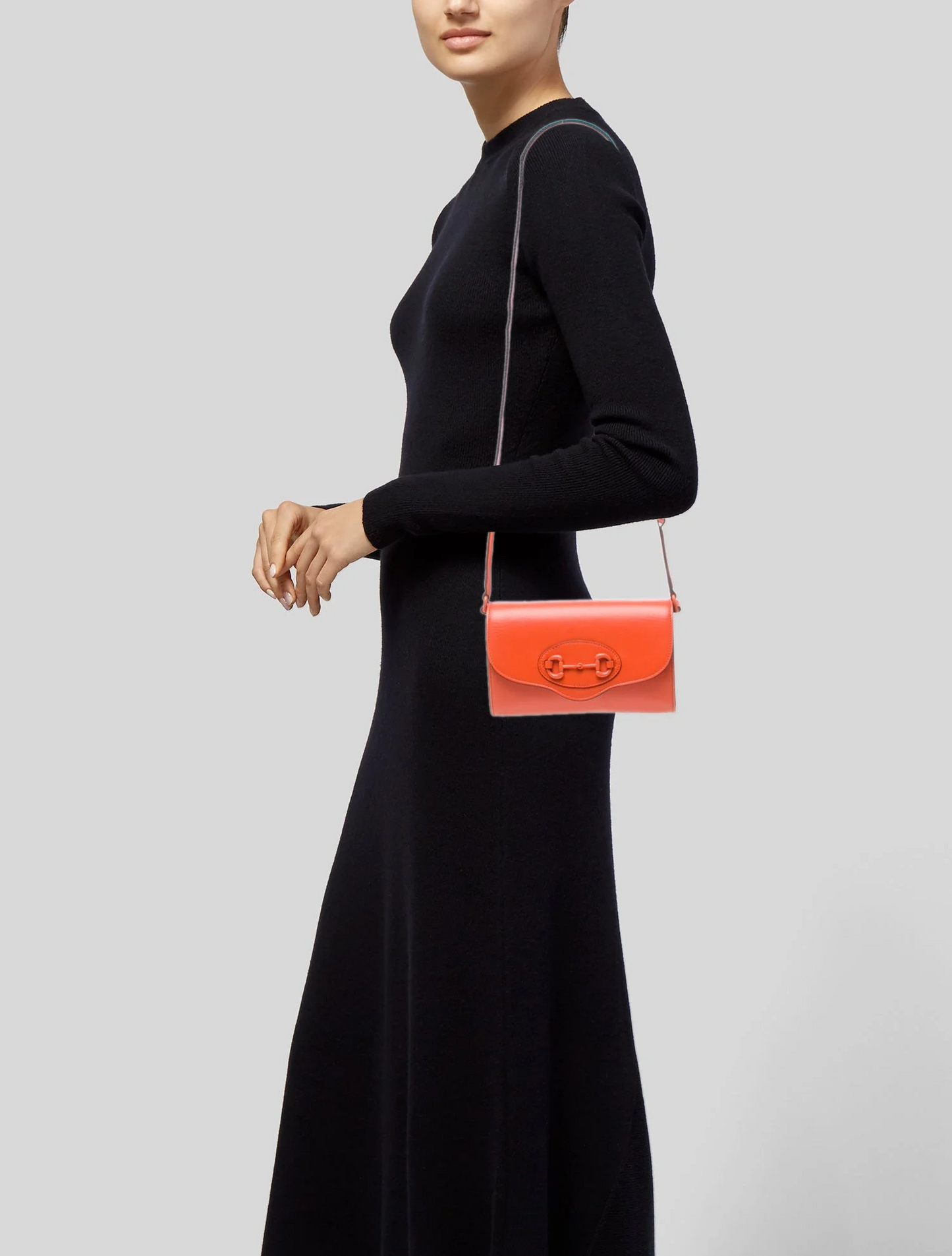 Gucci Orange Leather 1955 Horse-bit Cross body w Sylvie Web Strap