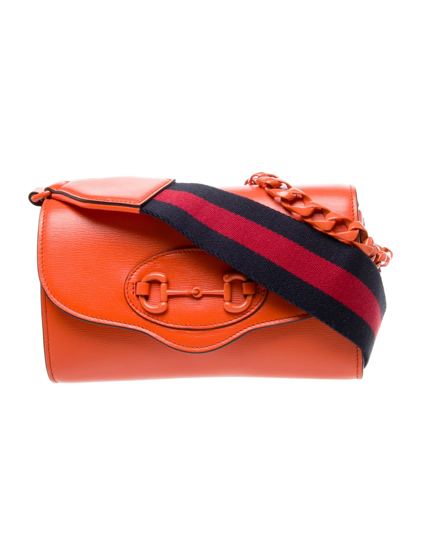 Gucci Orange Leather 1955 Horse-bit Cross body w Sylvie Web Strap