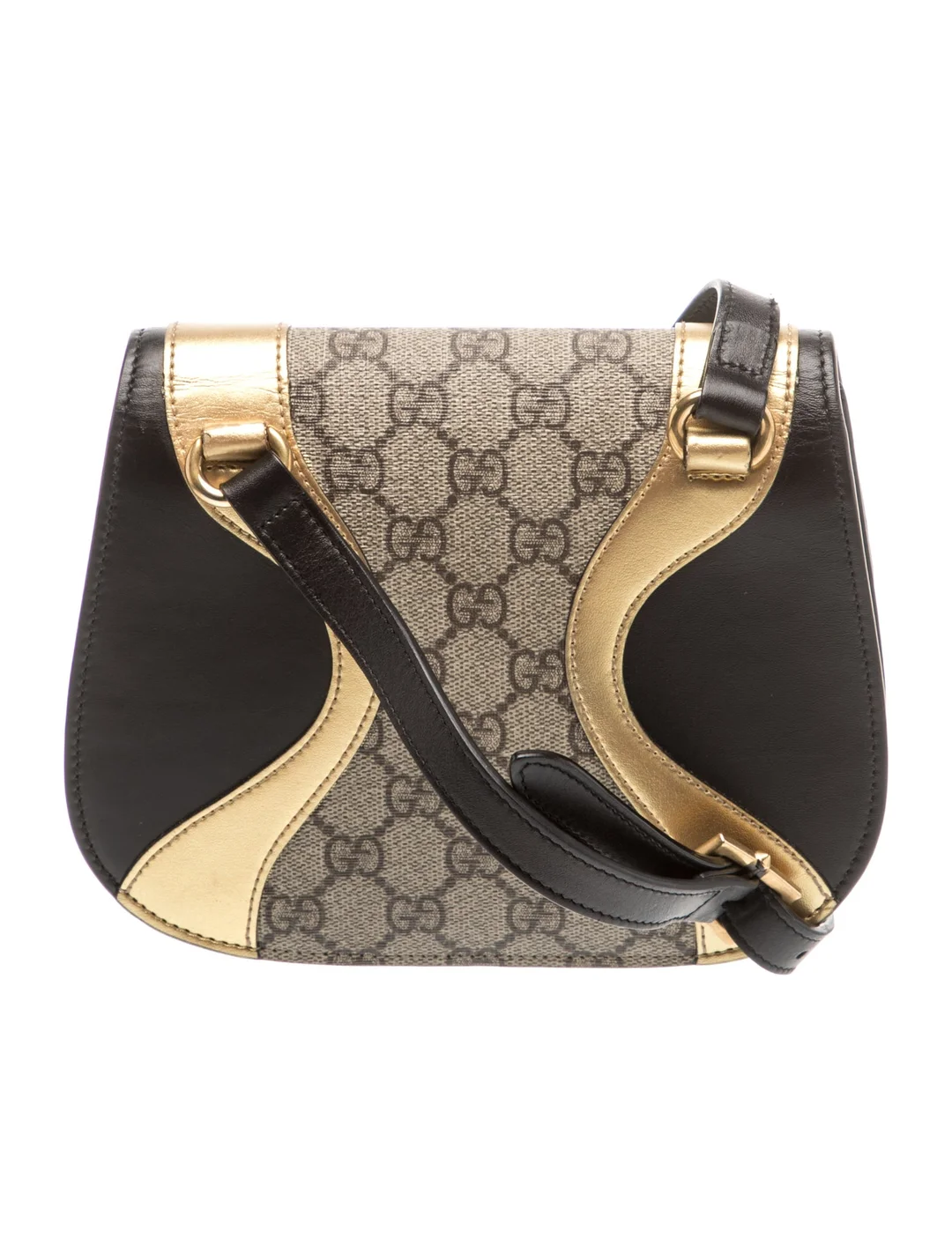 Gucci brown Guccissima print and black & gold leather medium Osiride crossbody