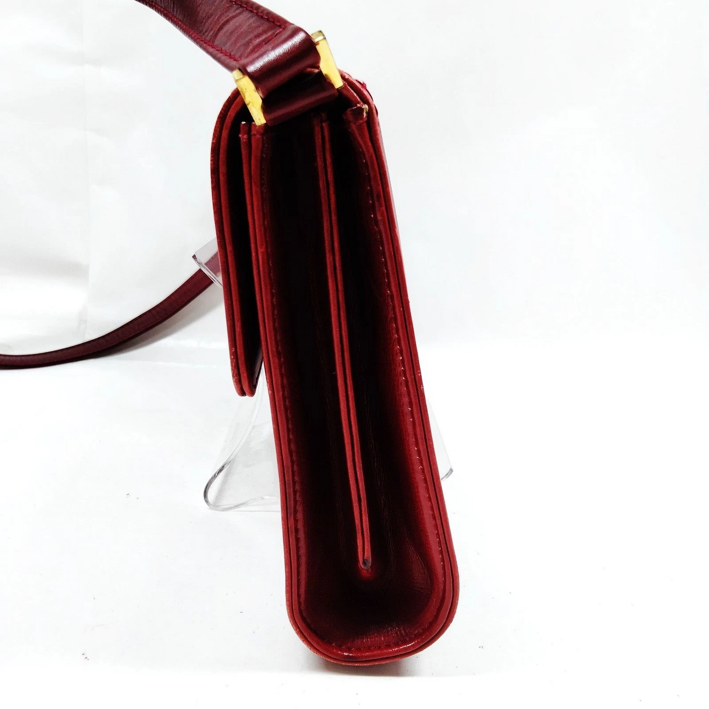 Gucci red leather two way envelope style purse