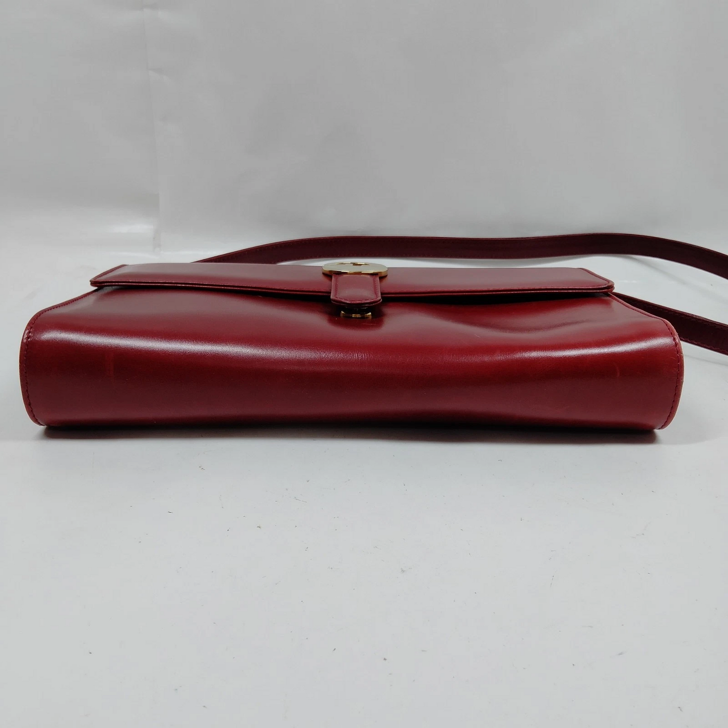 Gucci red leather two way envelope style purse