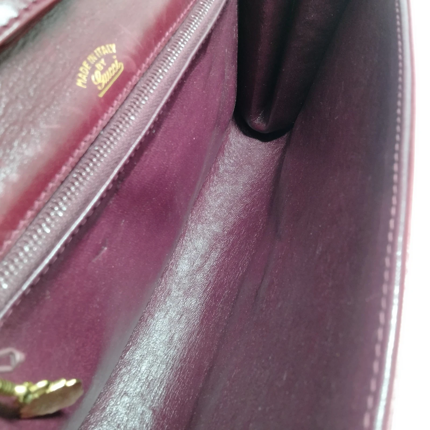Gucci red leather two way envelope style purse