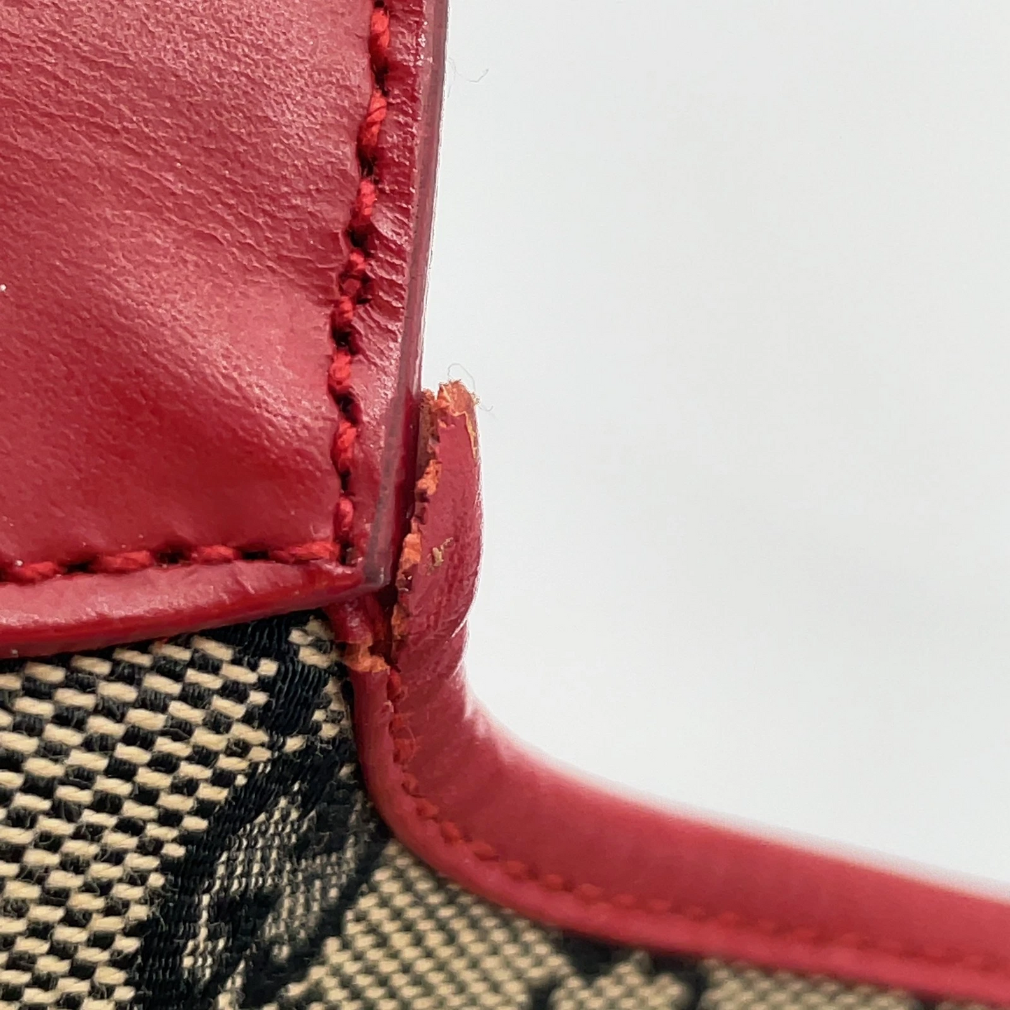 Gucci black Guccissima print on brown canvas & red leather Jackie hobo